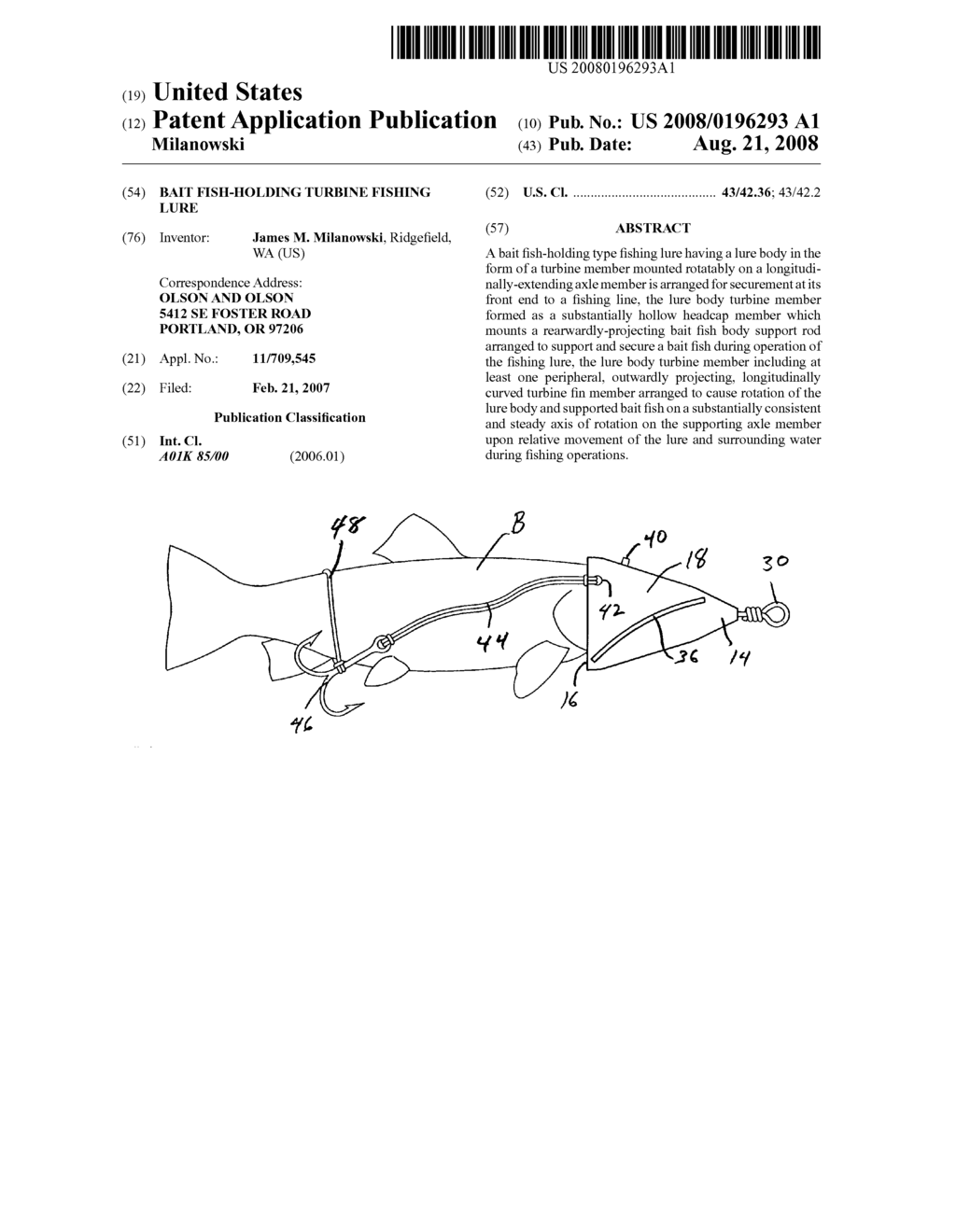 Bait fish-holding turbine fishing lure - diagram, schematic, and image 01