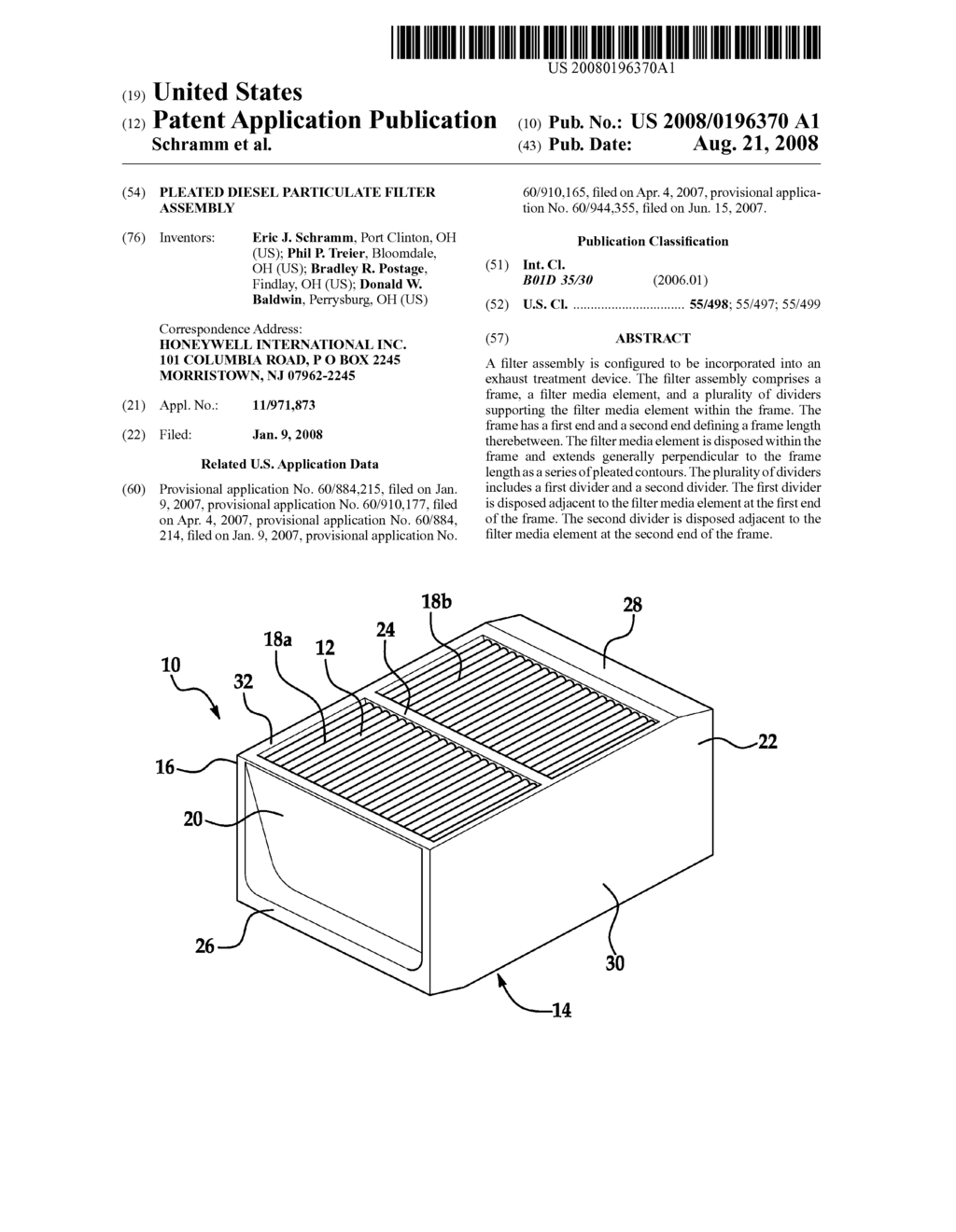 PLEATED DIESEL PARTICULATE FILTER ASSEMBLY - diagram, schematic, and image 01