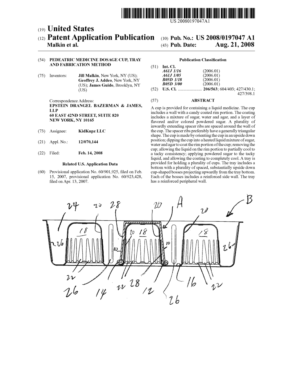 Pedeatric medicine dosage cup, tray and fabrication method - diagram, schematic, and image 01