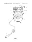 Cord-reel sanitizer diagram and image