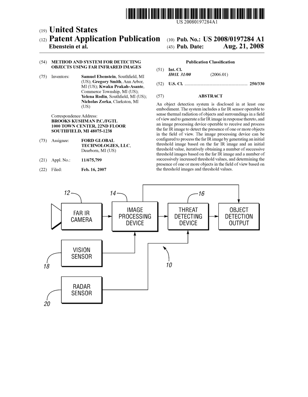 METHOD AND SYSTEM FOR DETECTING OBJECTS USING FAR INFRARED IMAGES - diagram, schematic, and image 01