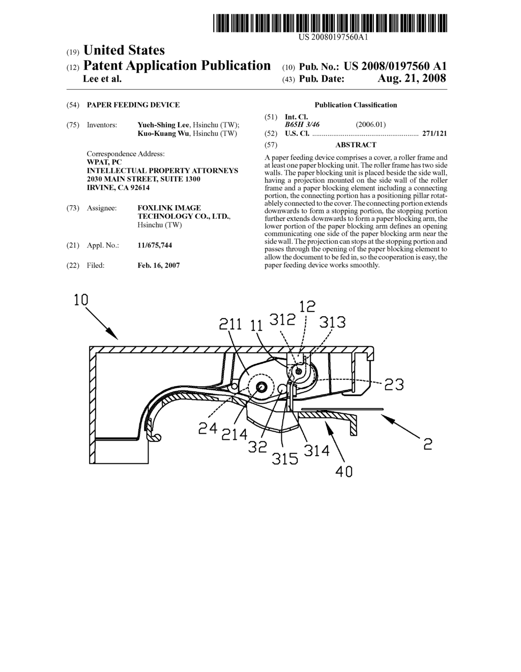 Paper Feeding Device - diagram, schematic, and image 01