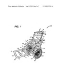 Powered utility cart with drivetrain differential diagram and image