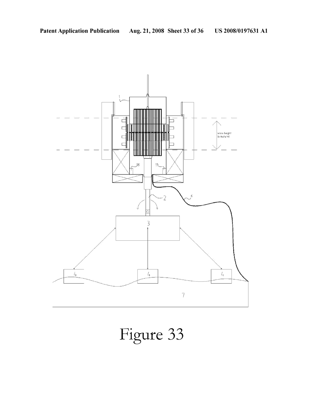 WAVE-POWER SYSTEM AND METHOD FOR GENERATING ENERGY AT CONSTANT ROTATIONAL SPEED AT VARIABLE SIGNIFICANT WAVE HEIGHTS AND PERIODS - diagram, schematic, and image 34