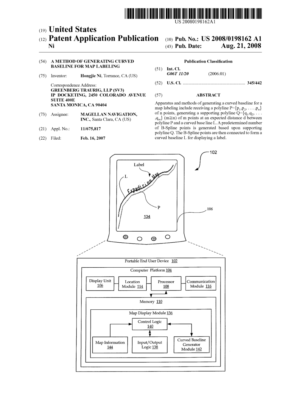 A METHOD OF GENERATING CURVED BASELINE FOR MAP LABELING - diagram, schematic, and image 01