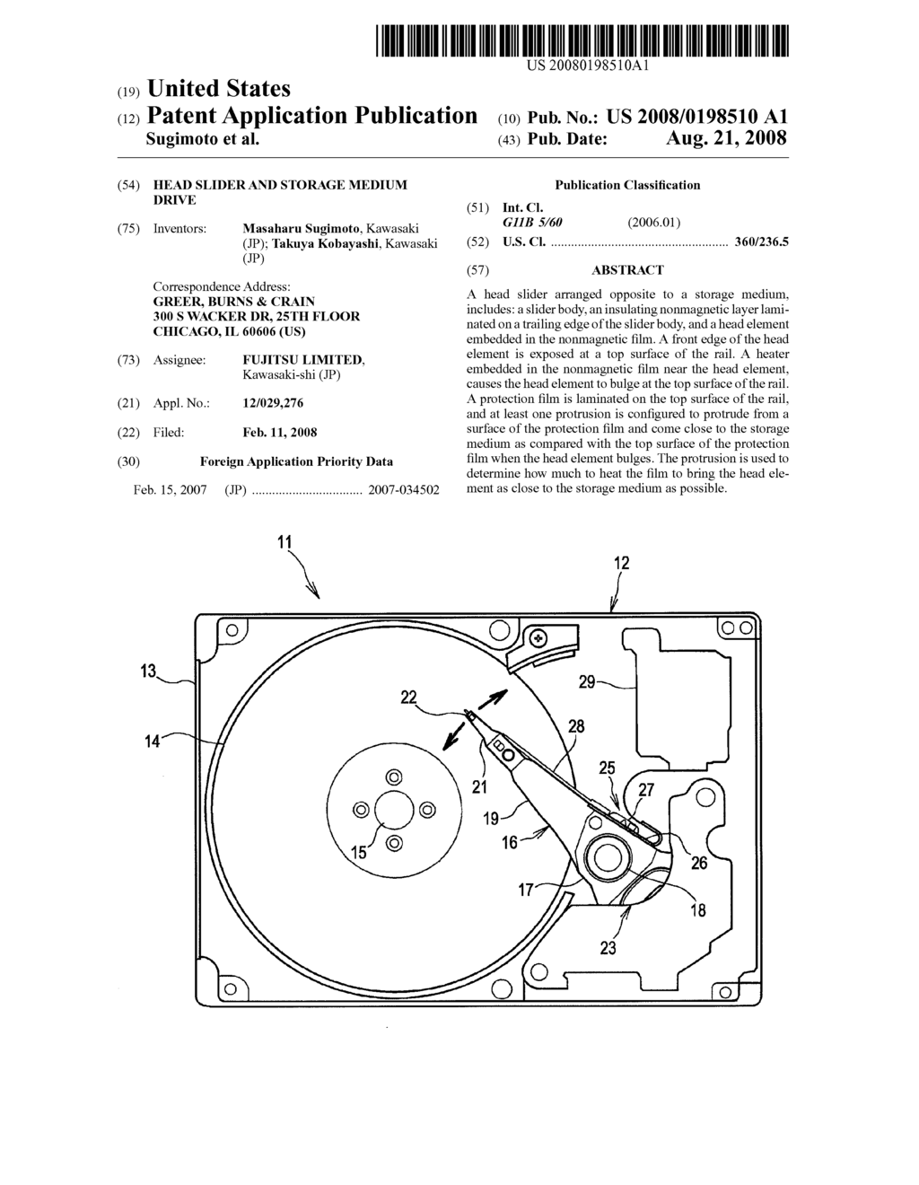 HEAD SLIDER AND STORAGE MEDIUM DRIVE - diagram, schematic, and image 01