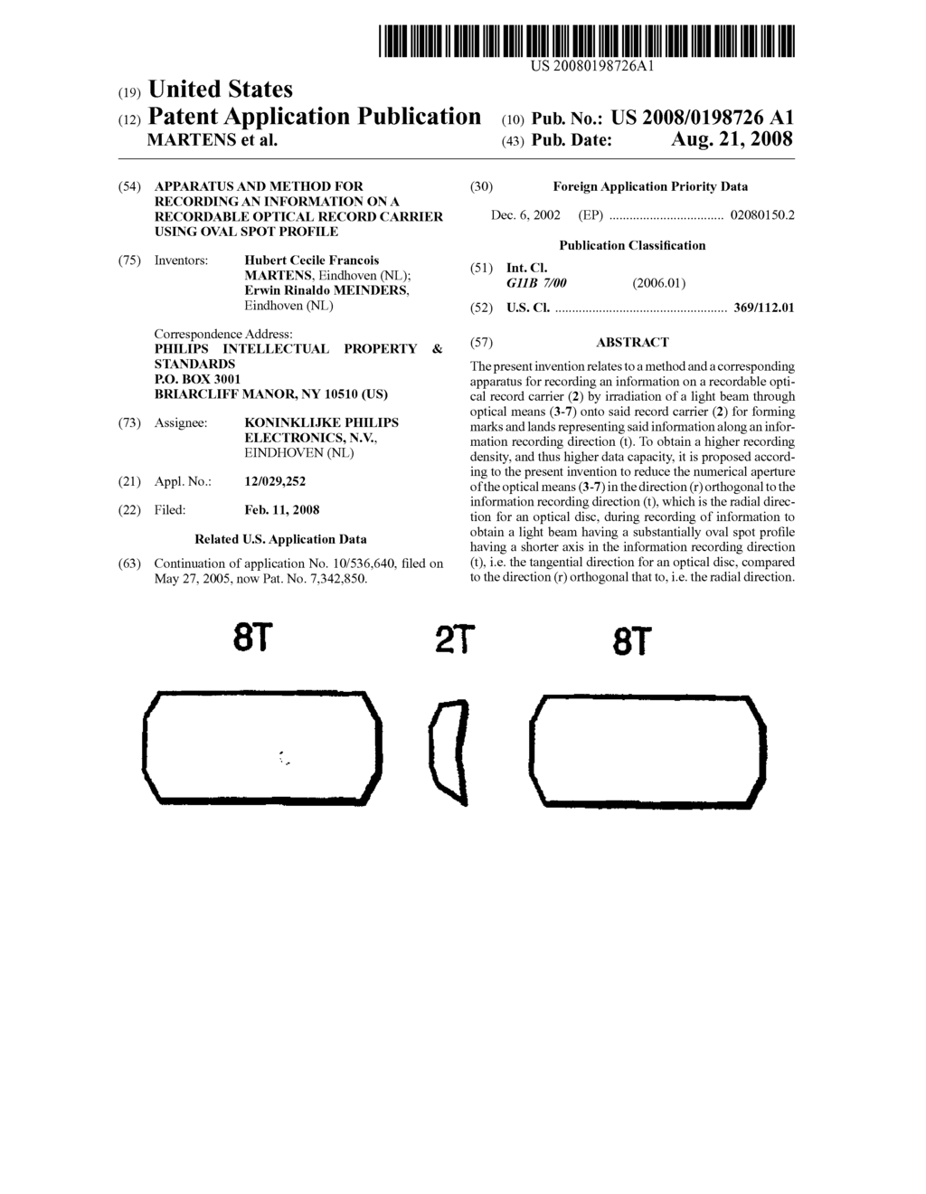 Apparatus and method for recording an information on a recordable optical record carrier using oval spot profile - diagram, schematic, and image 01