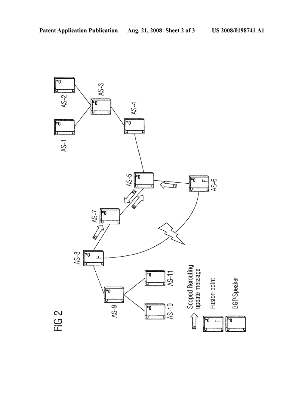 Method for Providing Alternative Paths as a Rapdid Reaction to the Failure of a Link Between Two Routing Domains - diagram, schematic, and image 03