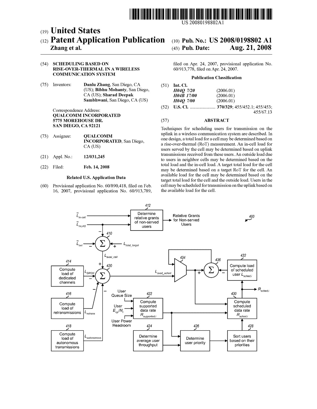 SCHEDULING BASED ON RISE-OVER-THERMAL IN A WIRELESS COMMUNICATION SYSTEM - diagram, schematic, and image 01