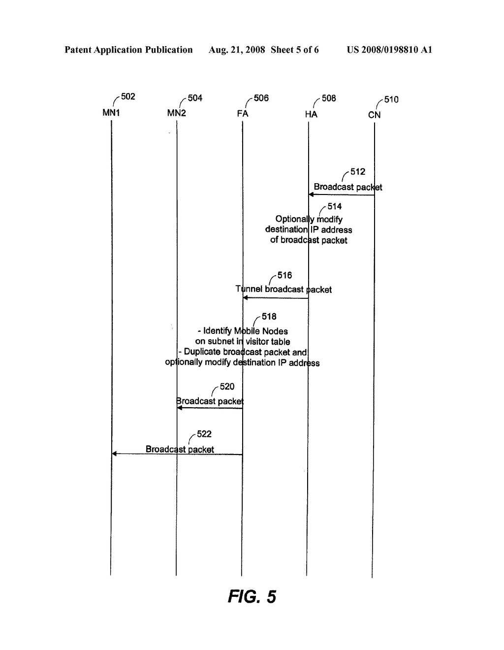 METHODS AND APPARATUS FOR BROADCAST OPTIMIZATION IN MOBILE IP - diagram, schematic, and image 06