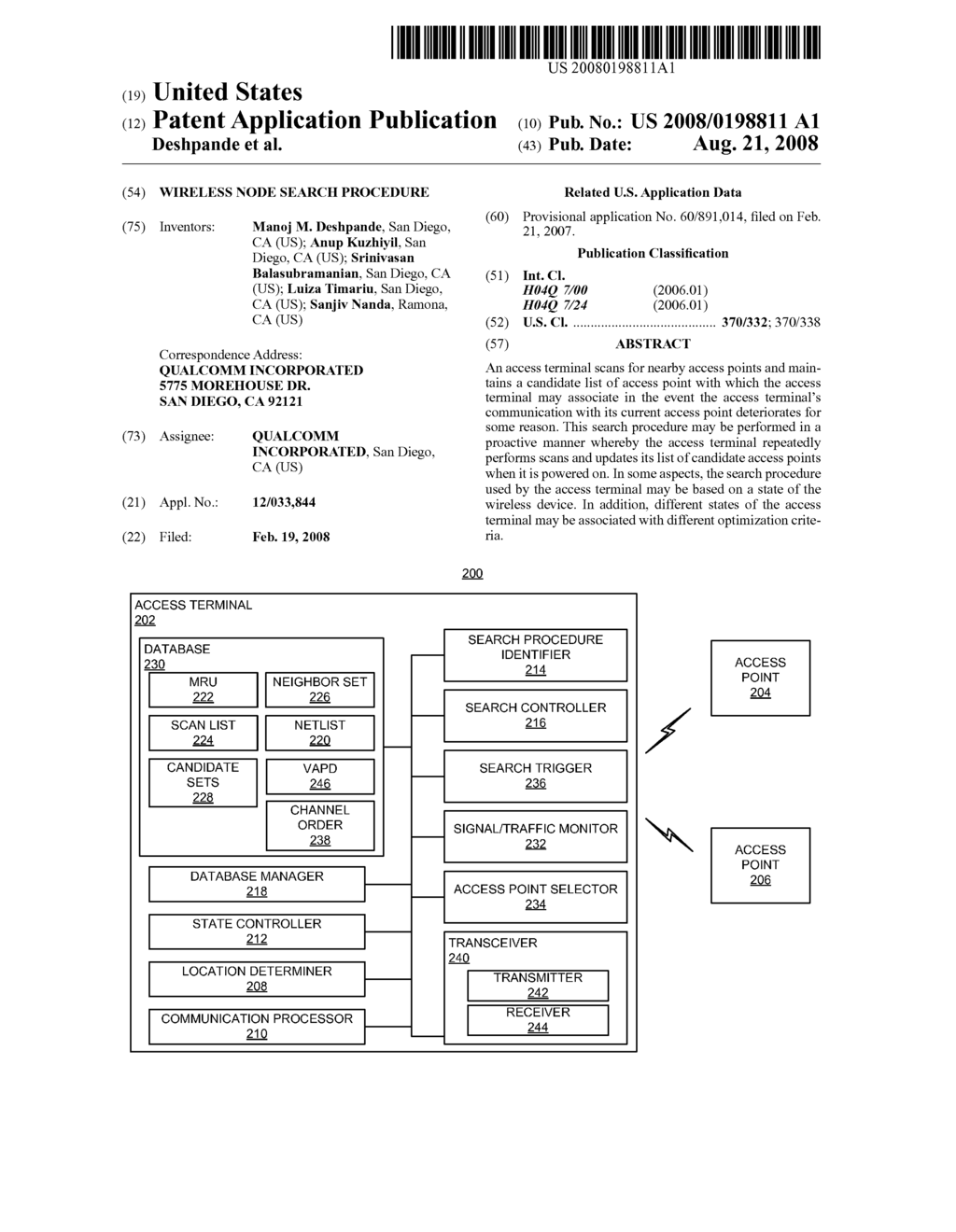 WIRELESS NODE SEARCH PROCEDURE - diagram, schematic, and image 01