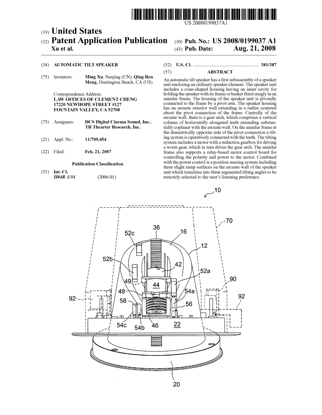 Automatic tilt speaker - diagram, schematic, and image 01