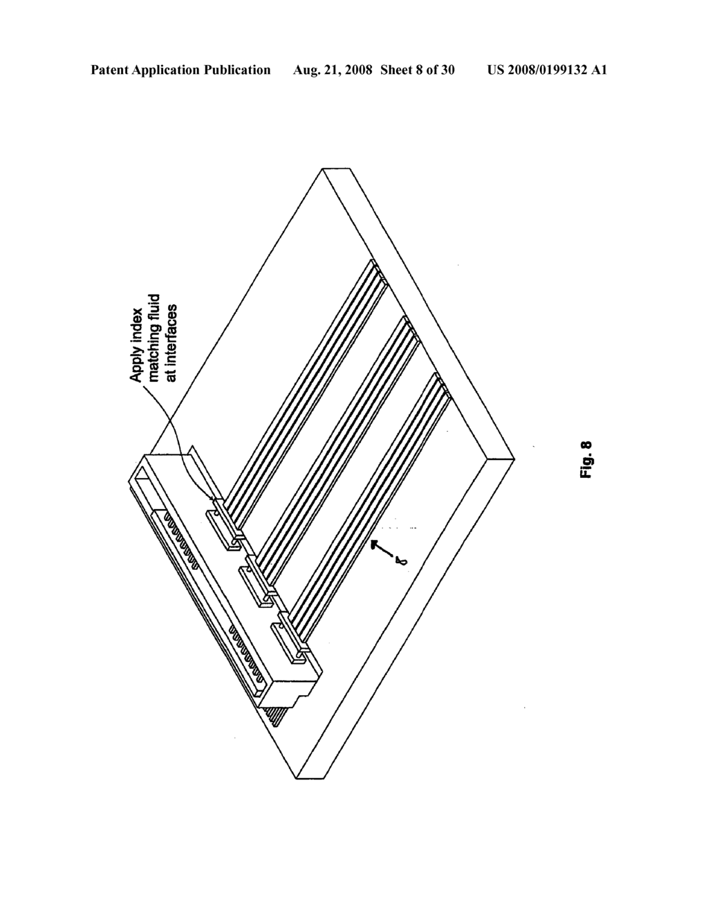 ADAPTER FOR AN OPTICAL PRINTED CIRCUIT BOARD, AN OPTICAL PRINTED CIRCUIT BOARD AND A METHOD OF CONNECTING AN ADAPTER TO AN OPTICAL PRINTED CIRCUIT BOARD - diagram, schematic, and image 09