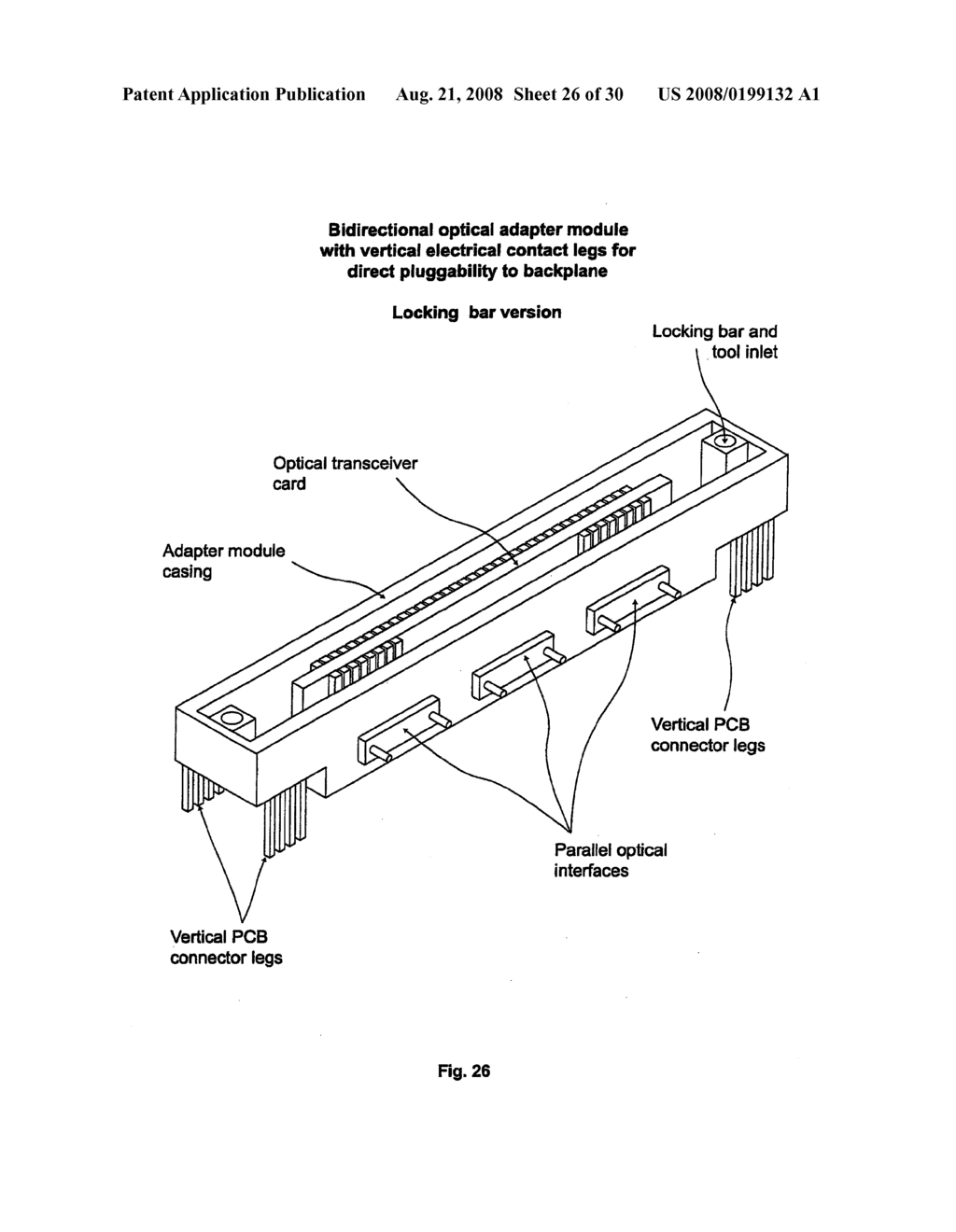 ADAPTER FOR AN OPTICAL PRINTED CIRCUIT BOARD, AN OPTICAL PRINTED CIRCUIT BOARD AND A METHOD OF CONNECTING AN ADAPTER TO AN OPTICAL PRINTED CIRCUIT BOARD - diagram, schematic, and image 27