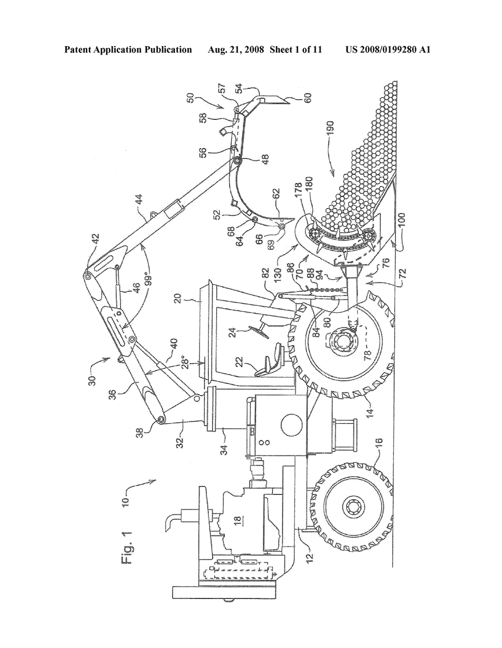 Sugar Cane Loader Equipped With C-Shaped Chain Piler And Multiple Rails For Guiding Grab During Loading - diagram, schematic, and image 02