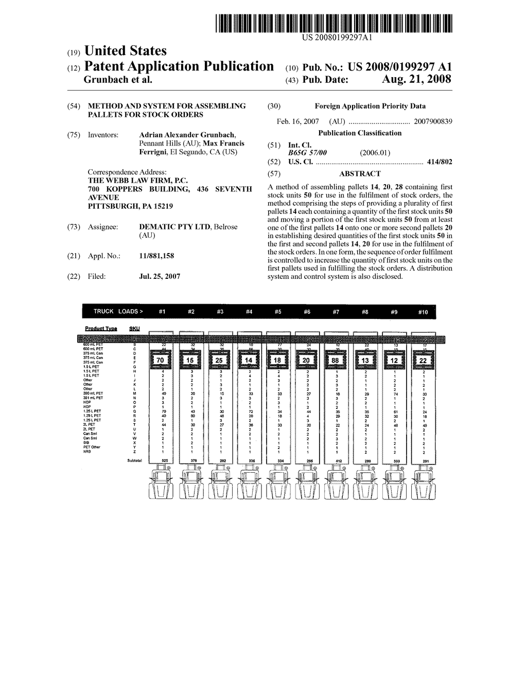 Method and system for assembling pallets for stock orders - diagram, schematic, and image 01