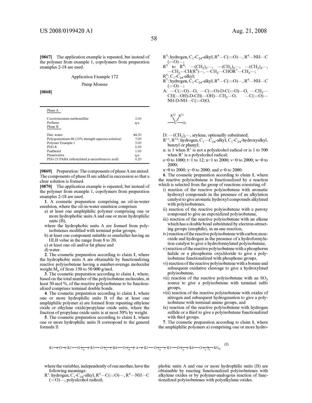 Use Of Polyisobutenyl Succinic Anhydride-Based Block Copolymers In Cosmetic Preparations - diagram, schematic, and image 59