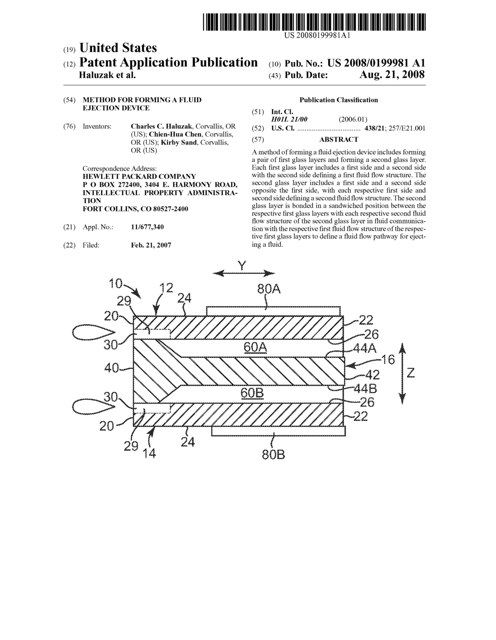 METHOD FOR FORMING A FLUID EJECTION DEVICE - diagram, schematic, and image 01