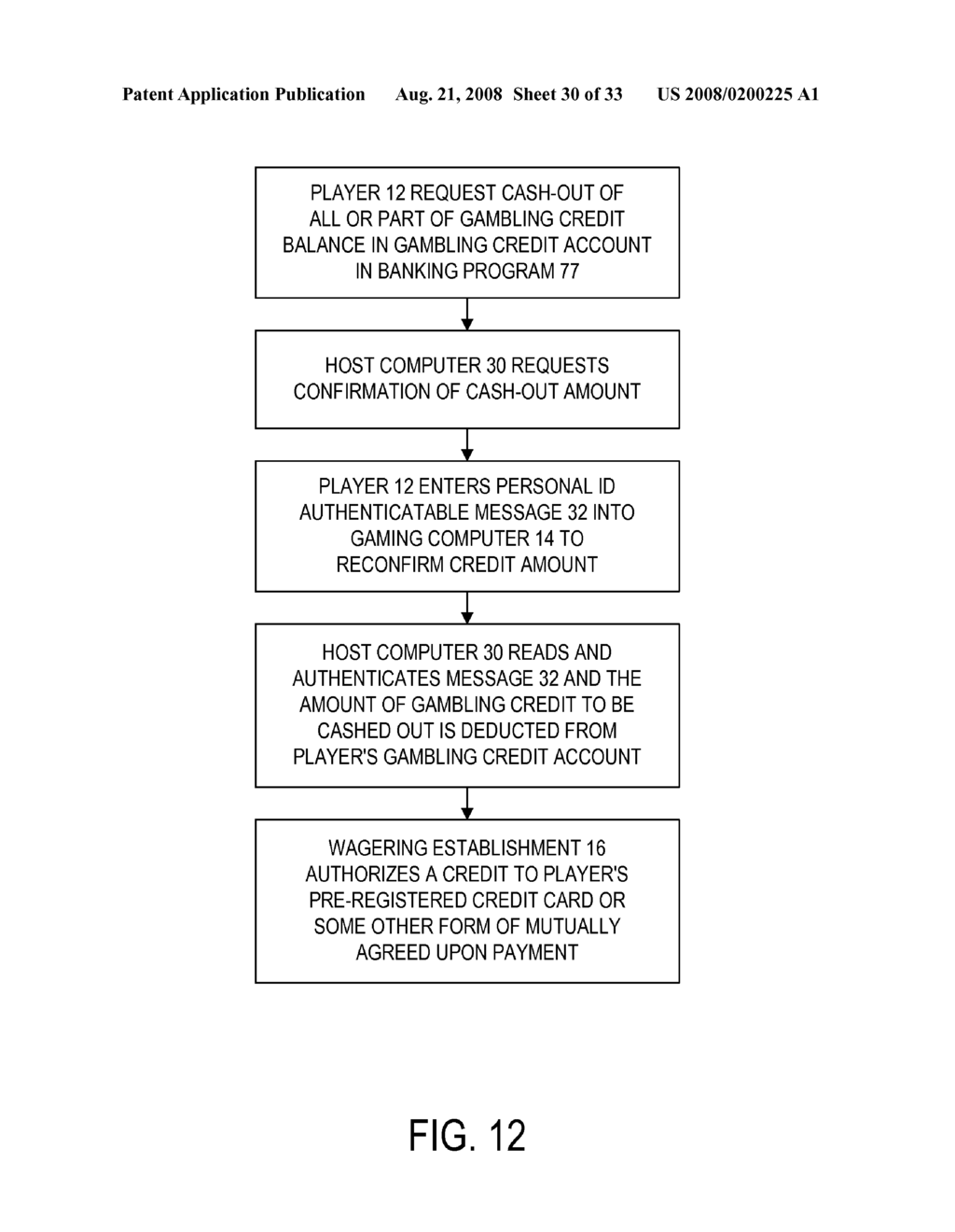 METHODS AND APPARATUS FOR FACILITATING GAME PLAY AND GENERATING AN AUTHENTICATABLE AUDIT-TRAIL - diagram, schematic, and image 31