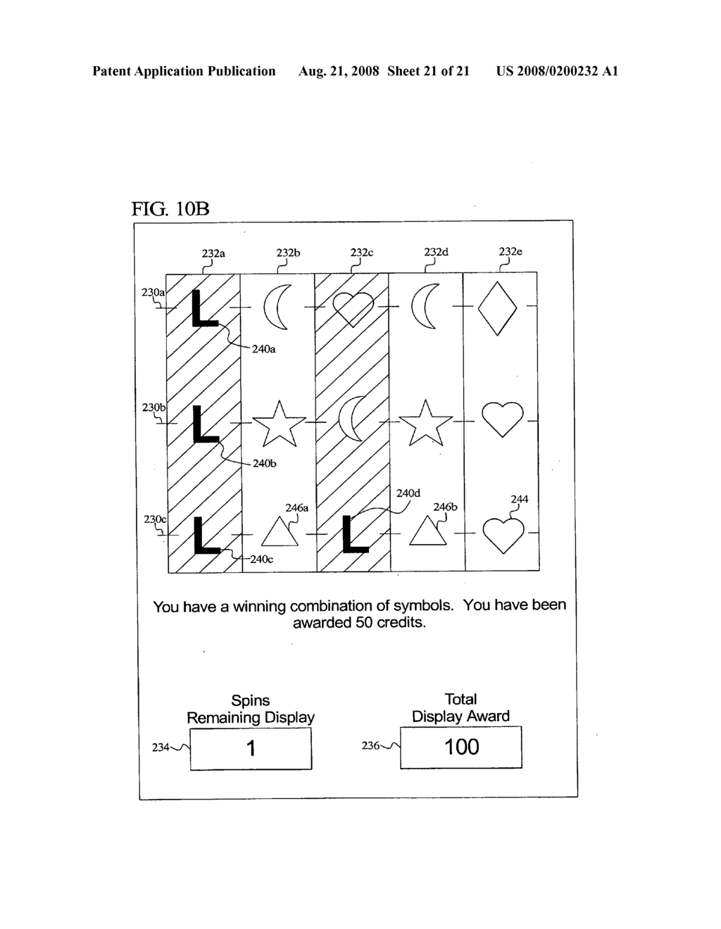 GAMING DEVICE HAVING A FREE SPIN GAME - diagram, schematic, and image 22