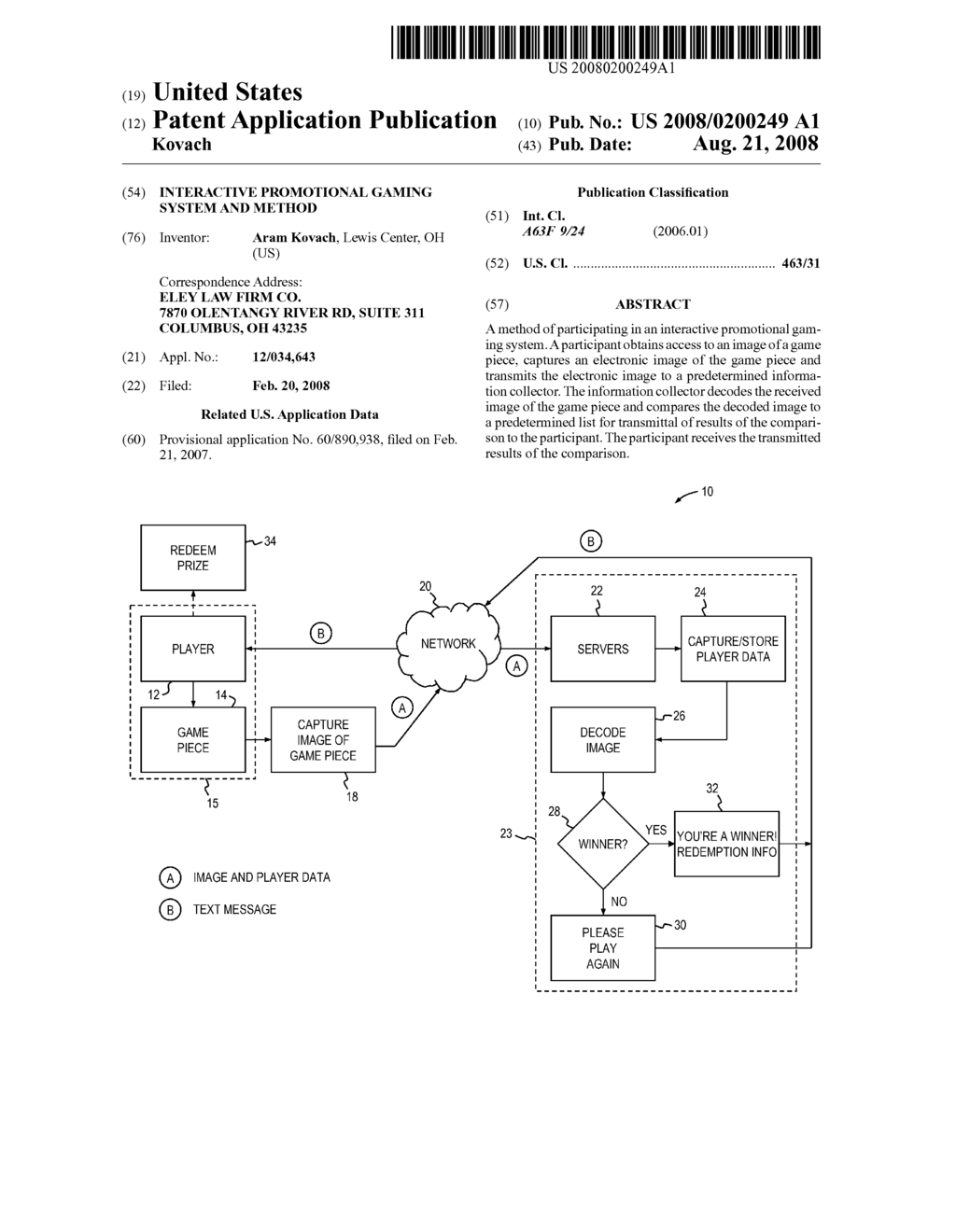 Interactive promotional gaming system and method - diagram, schematic, and image 01