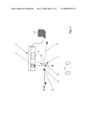 Measuring device for measuring hitting parameters of a golf club and associated calibration device diagram and image