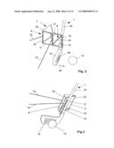 Measuring device for measuring hitting parameters of a golf club and associated calibration device diagram and image