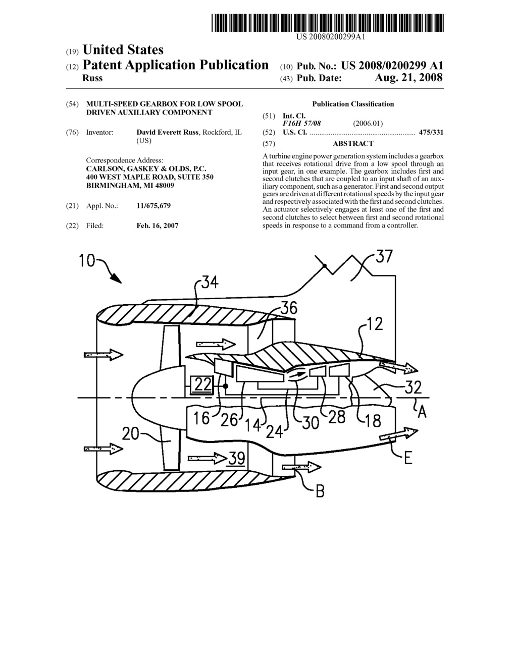 MULTI-SPEED GEARBOX FOR LOW SPOOL DRIVEN AUXILIARY COMPONENT - diagram, schematic, and image 01