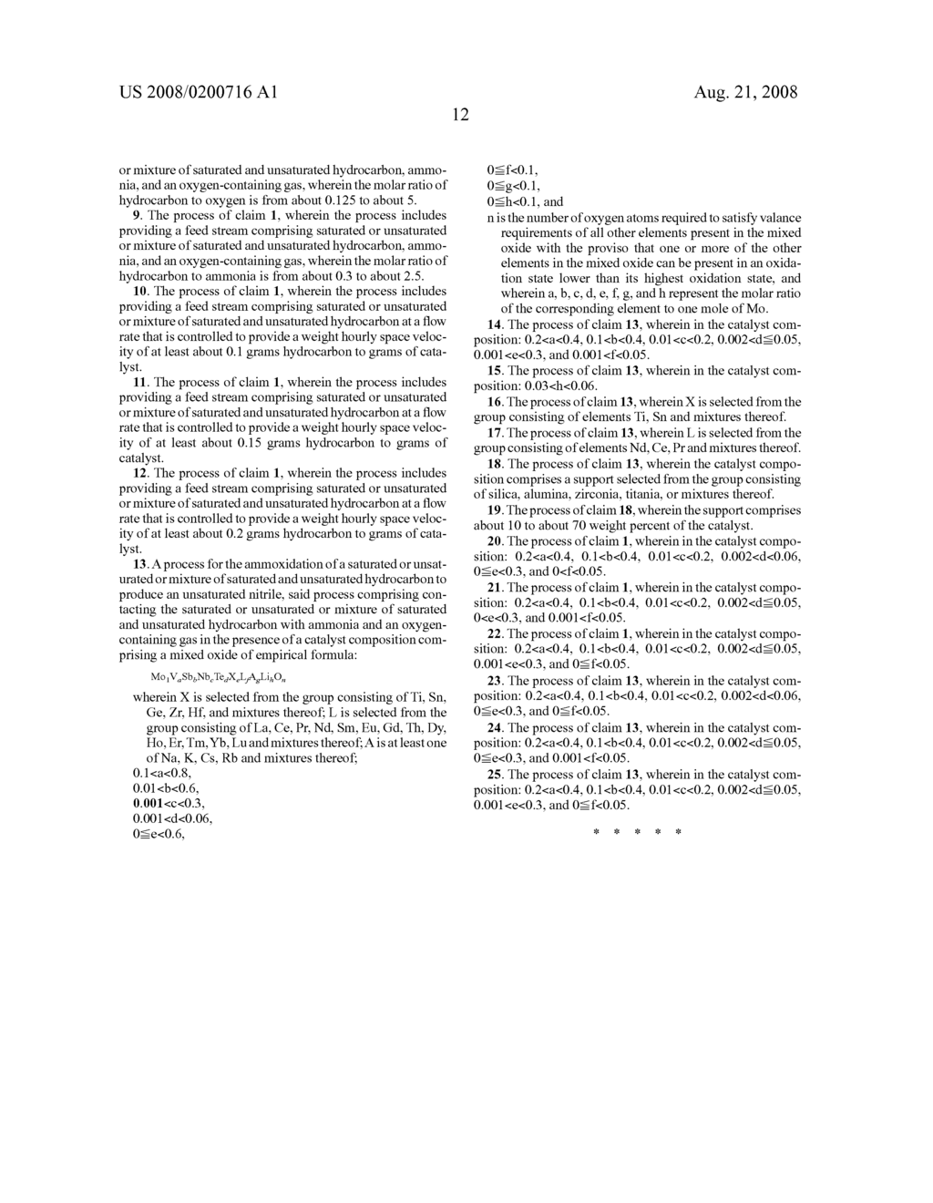 Mixed metal oxide catalysts for the ammoxidation of propane and isobutane - diagram, schematic, and image 13