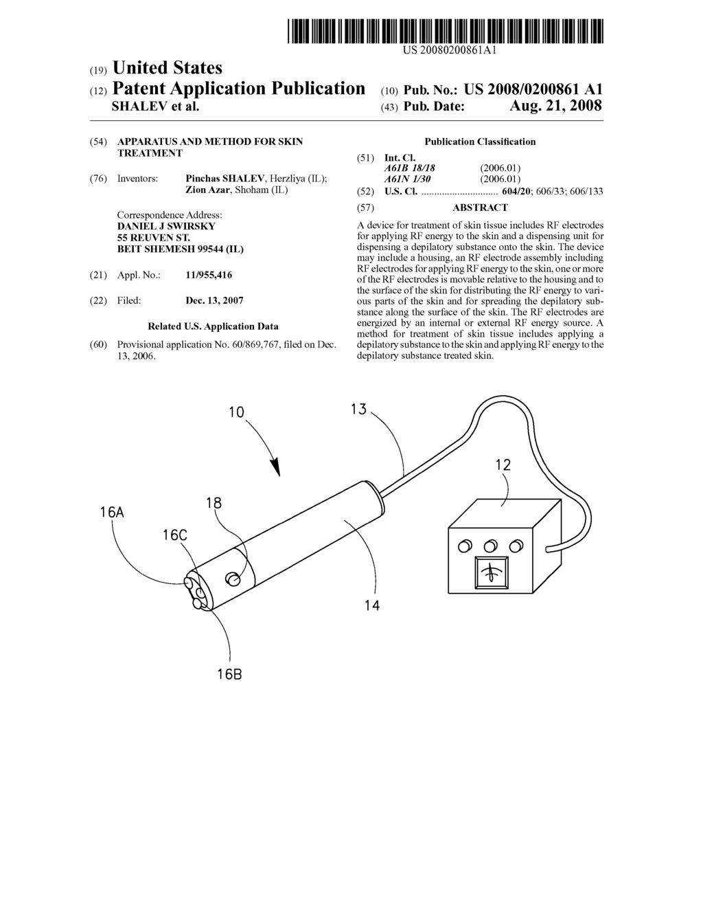 APPARATUS AND METHOD FOR SKIN TREATMENT - diagram, schematic, and image 01