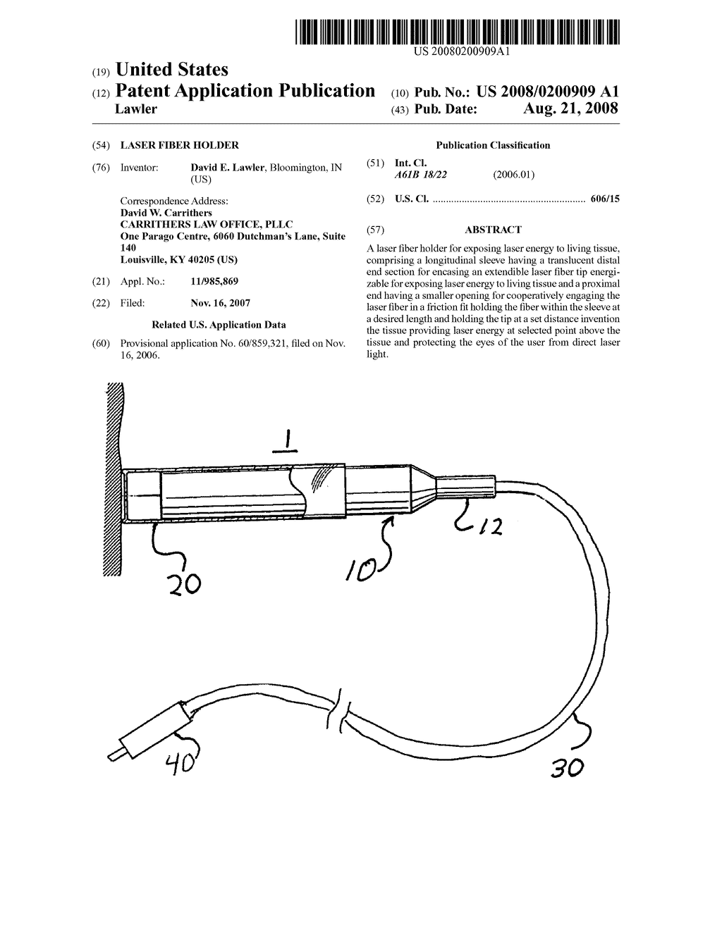 Laser fiber holder - diagram, schematic, and image 01