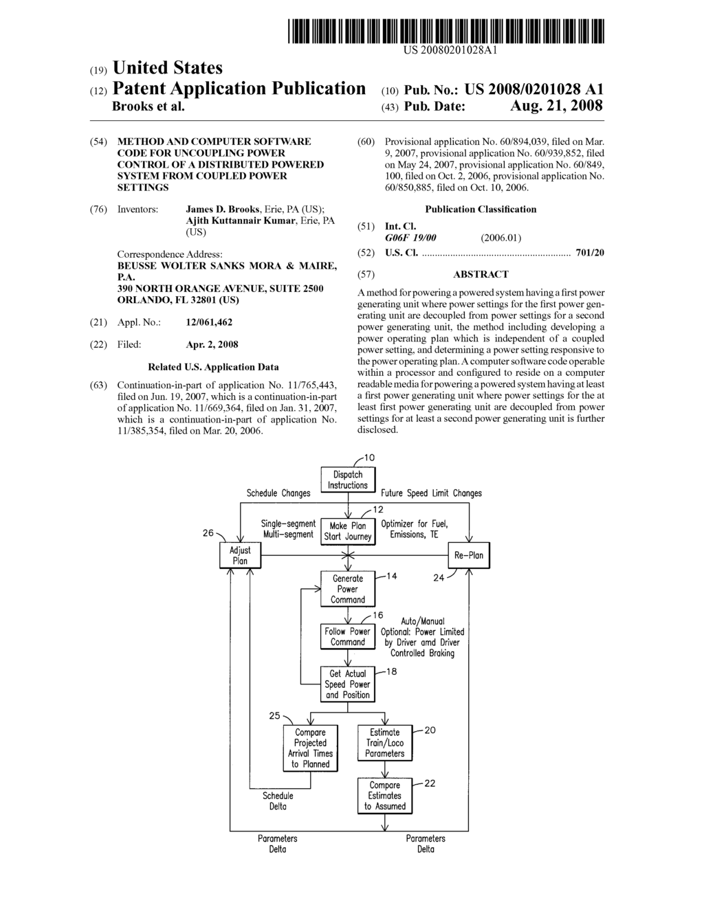 METHOD AND COMPUTER SOFTWARE CODE FOR UNCOUPLING POWER CONTROL OF A DISTRIBUTED POWERED SYSTEM FROM COUPLED POWER SETTINGS - diagram, schematic, and image 01