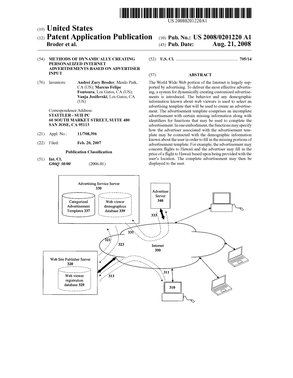 Methods of dynamically creating personalized internet advertisements based on advertiser input - diagram, schematic, and image 01