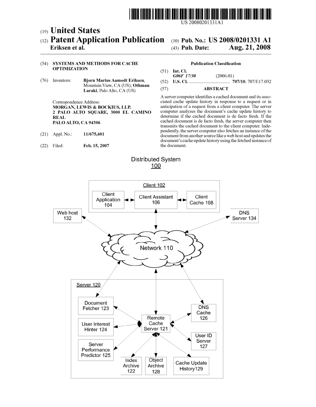 Systems and Methods for Cache Optimization - diagram, schematic, and image 01