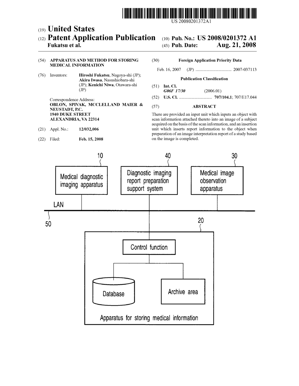 APPARATUS AND METHOD FOR STORING MEDICAL INFORMATION - diagram, schematic, and image 01