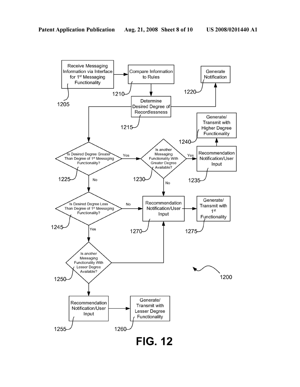 Electronic Messaging Recordlessness Warning and Routing System and Method - diagram, schematic, and image 09