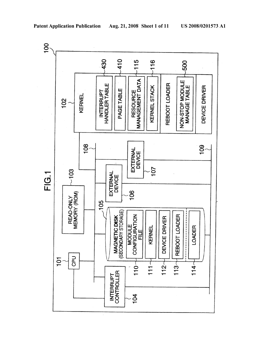 OPERATING SYSTEM REBOOTING METHOD AND APPARATUS FOR CONTINUING TO EXECUTE A NON-STOP MODULE EVEN DURING REBOOTING - diagram, schematic, and image 02