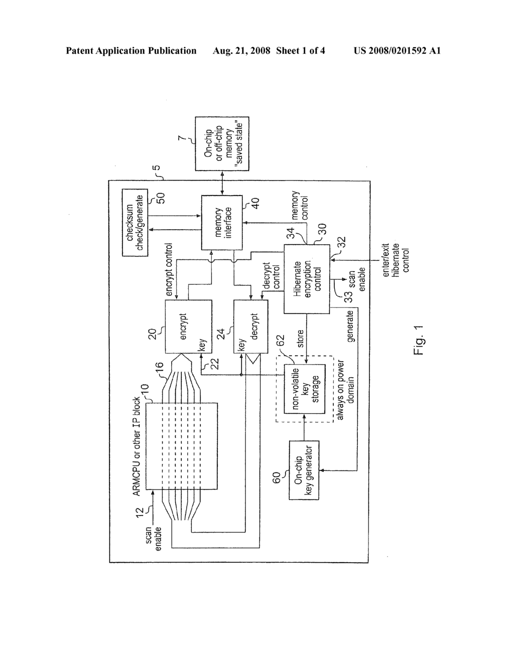 Hibernating a processing apparatus for processing secure data - diagram, schematic, and image 02