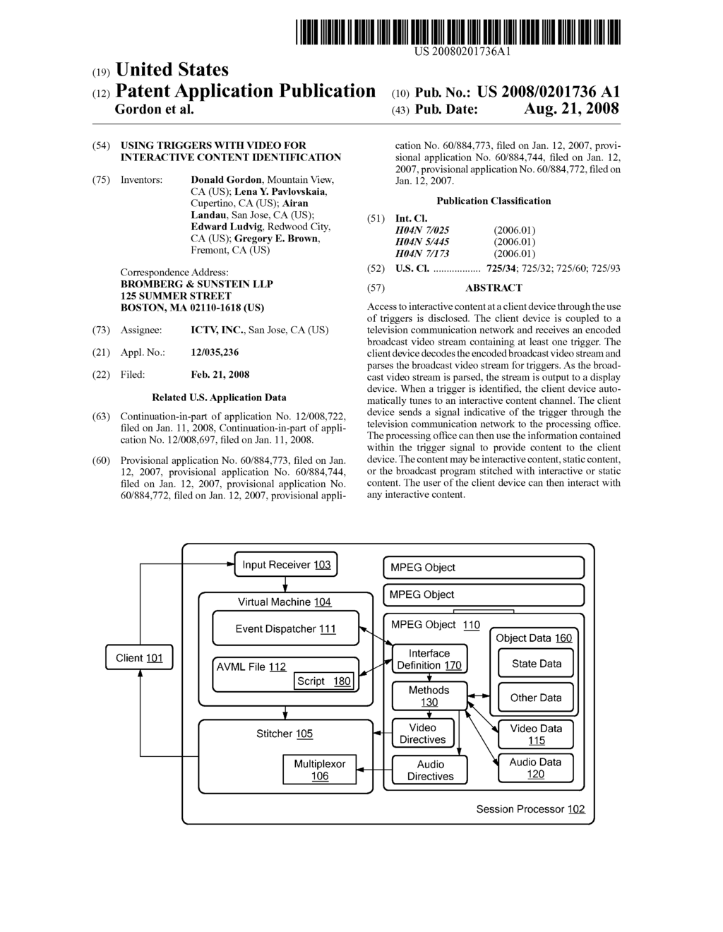 Using Triggers with Video for Interactive Content Identification - diagram, schematic, and image 01