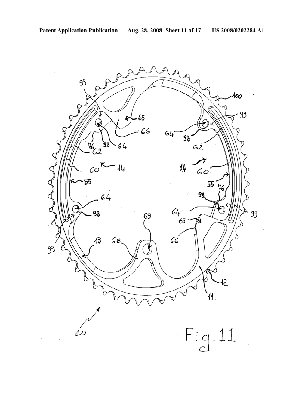 RIGHT CRANK ARM ASSEMBLY FOR A BICYCLE AND CRANK ARM AND FRONT SPROCKET - diagram, schematic, and image 12