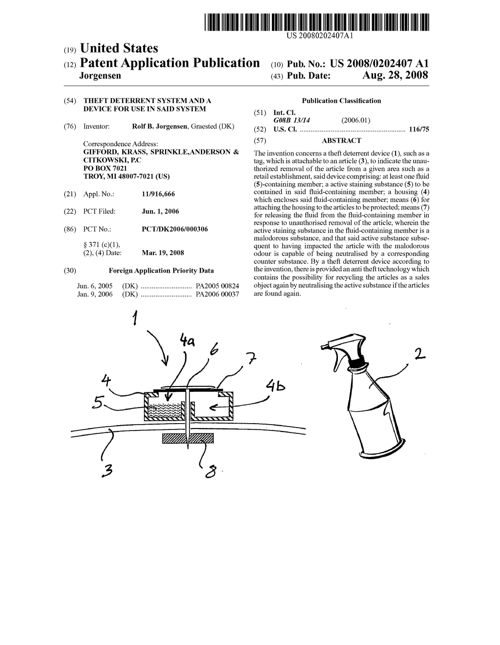 Theft Deterrent System and a Device For Use in Said System - diagram, schematic, and image 01