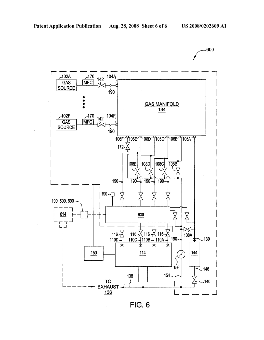 METHOD AND APPARATUS FOR CONTROLLING GAS FLOW TO A PROCESSING CHAMBER - diagram, schematic, and image 07