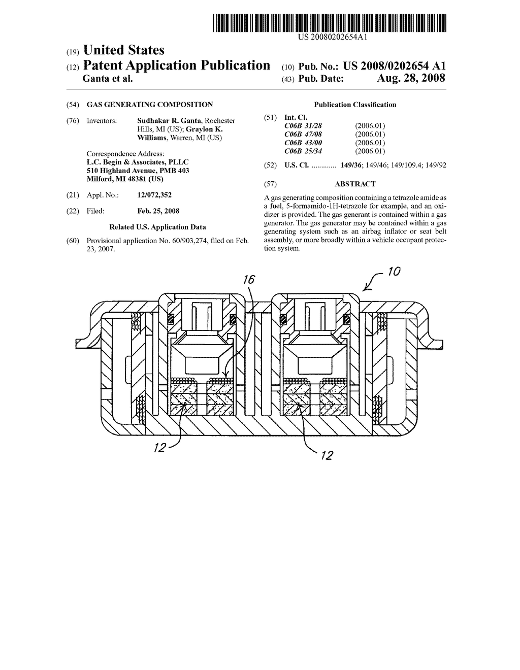 Gas generating composition - diagram, schematic, and image 01