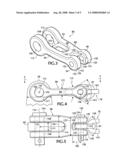 Handbrake linkage for a railroad freight car diagram and image