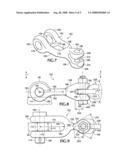 Handbrake linkage for a railroad freight car diagram and image