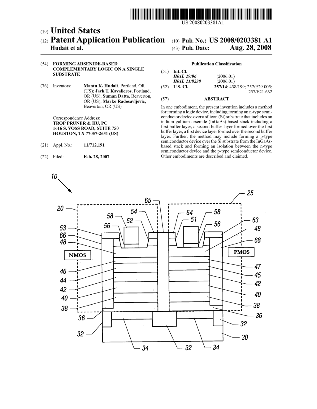 Forming arsenide-based complementary logic on a single substrate - diagram, schematic, and image 01