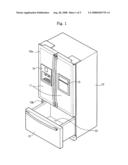 Mixed type refrigerator with unit to keep doors closed diagram and image