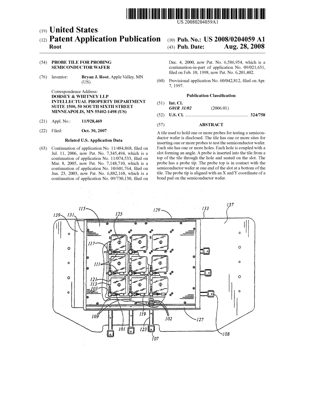 Probe Tile for Probing Semiconductor Wafer - diagram, schematic, and image 01