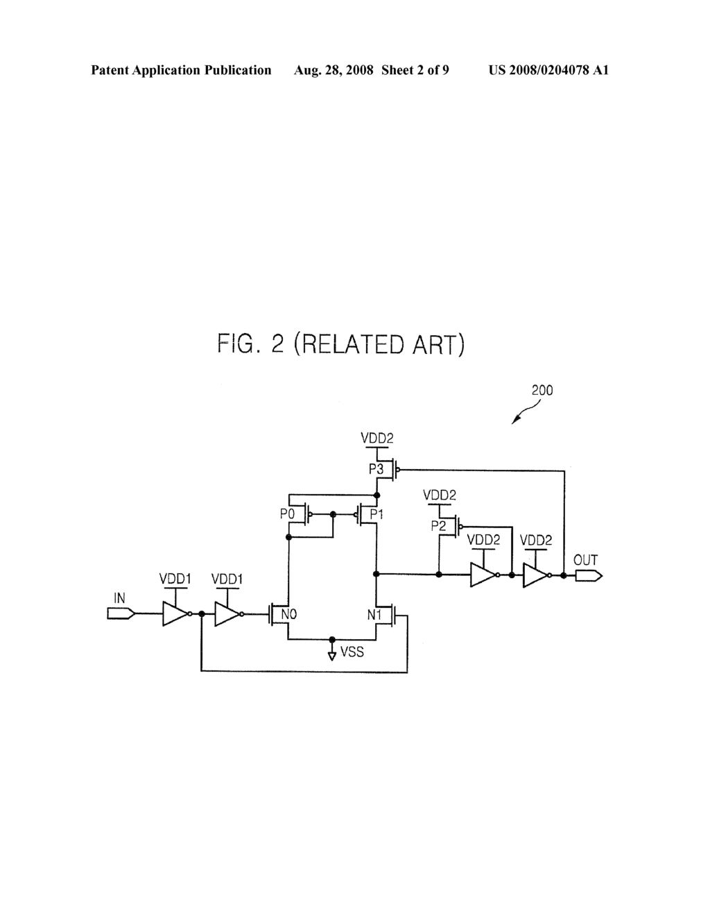 LEVEL SHIFTER FOR PREVENTING STATIC CURRENT AND PERFORMING HIGH-SPEED LEVEL SHIFTING - diagram, schematic, and image 03