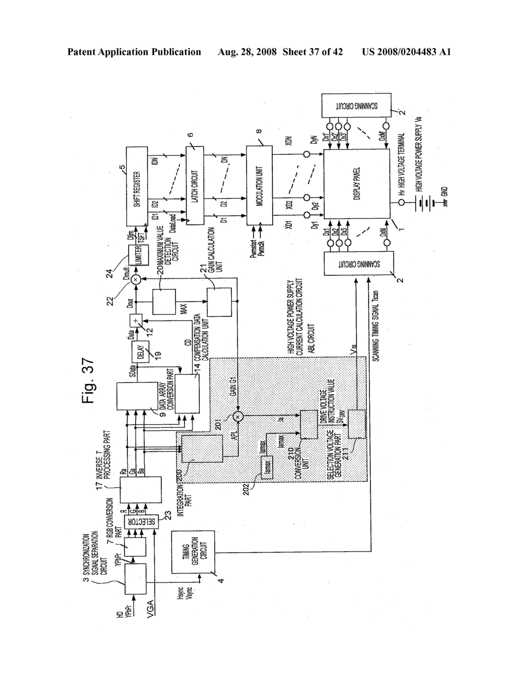 DISPLAY APPARATUS, AND IMAGE SIGNAL PROCESSING APPARATUS AND DRIVE CONTROL APPARATUS FOR THE SAME - diagram, schematic, and image 38